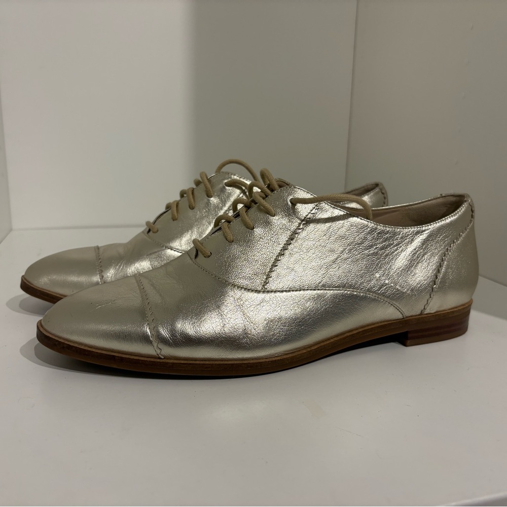Cole Haan Silvery Gold Metallic Flats